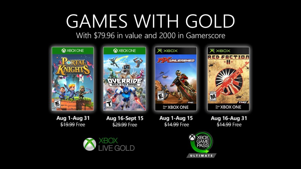 Svelati i Games with Gold di agosto 2020 Svelati i Games with Gold di agosto 2020